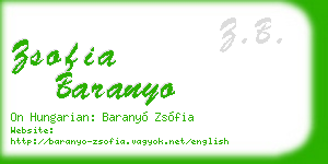 zsofia baranyo business card